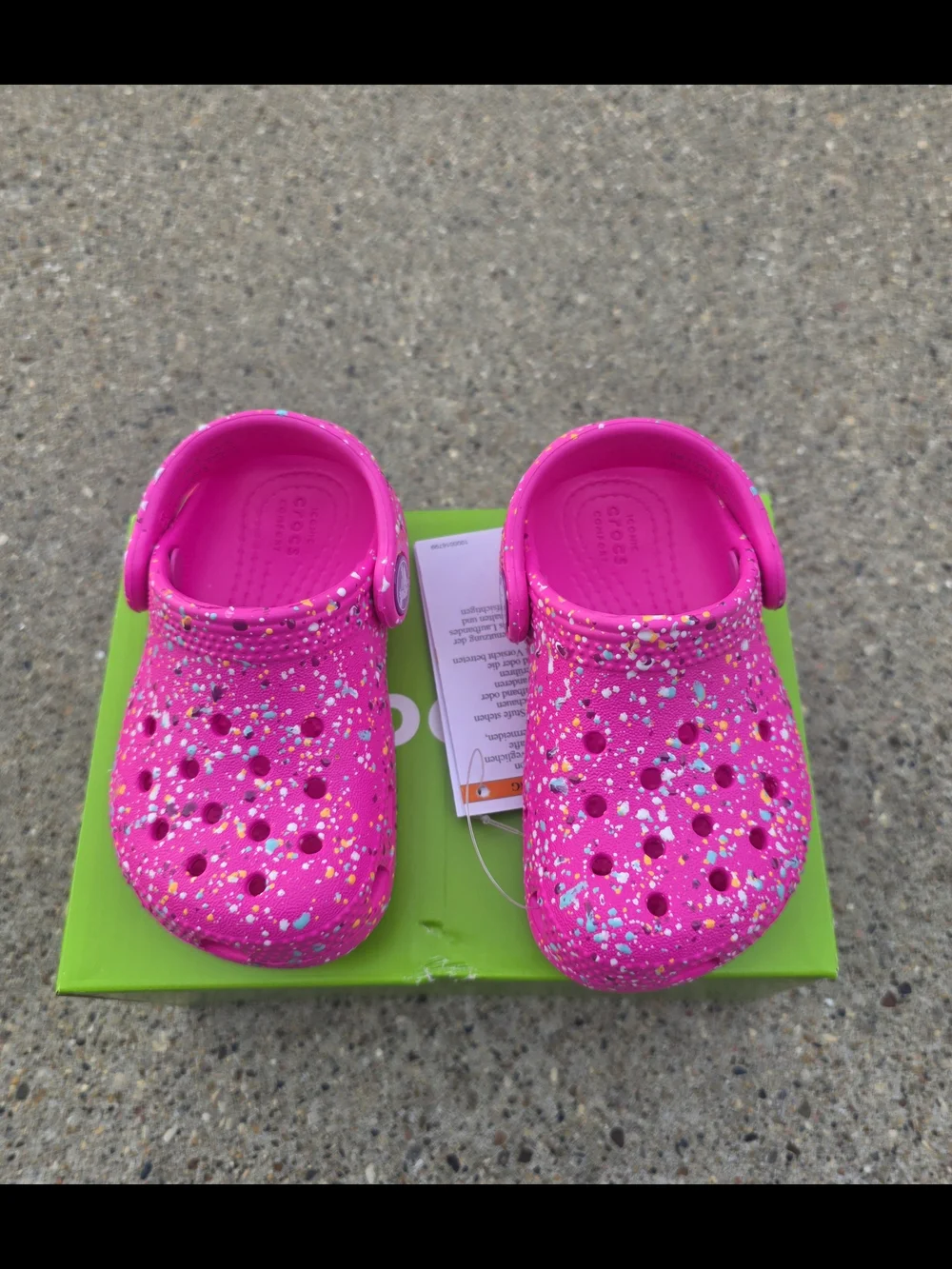 Kids Pink Glitter Foam Clogs Toddler Gilrs 6C